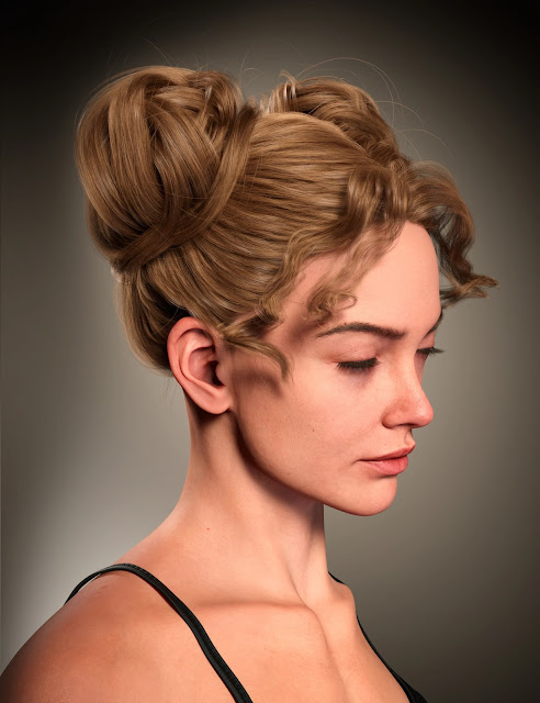 FE Lively Double Ball Hair for Genesis 9