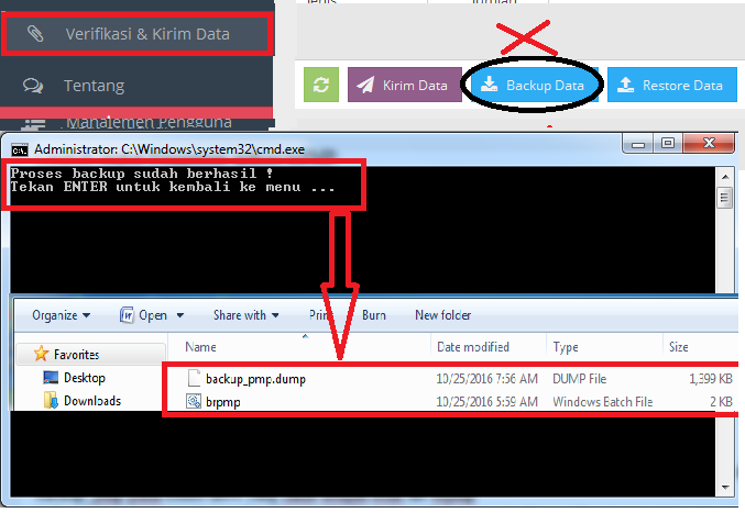 Cara Back up dan Restore Dengan Batch brPMP Bagi yang Gagal Back up Pada Aplikasi PMP