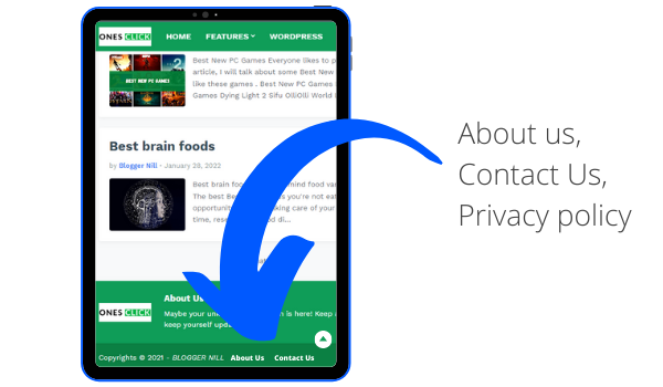 Your website should have some common pages, Like (About us, Contact Us, privacy policy)