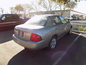 Oxidized paint on 2004 Nissan Sentra before complete paint job at Almost Everything Auto Body.