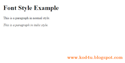 CSS Font Style Example