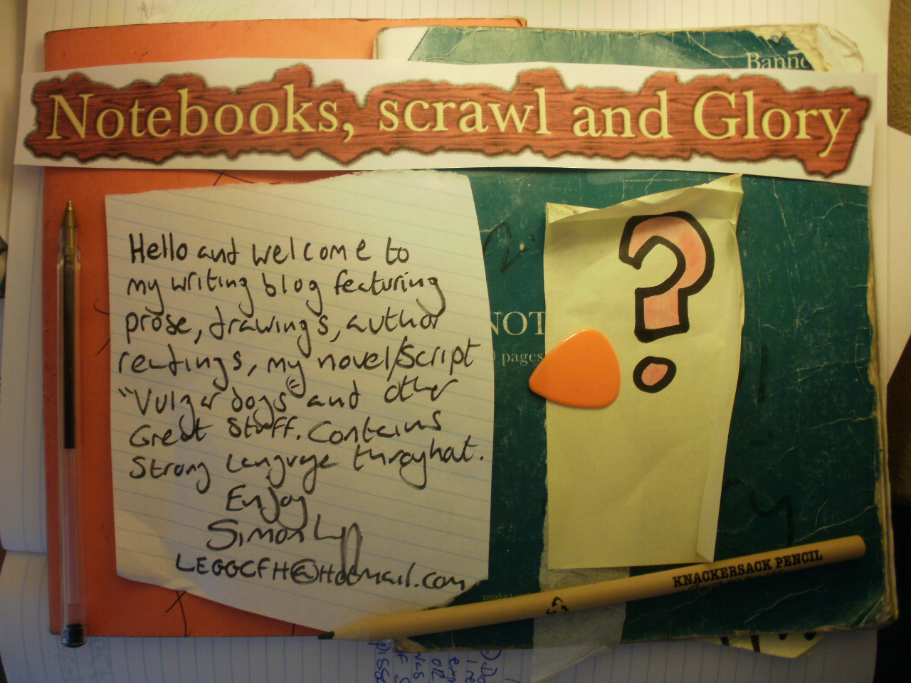 Notebooks, scrawl and glory