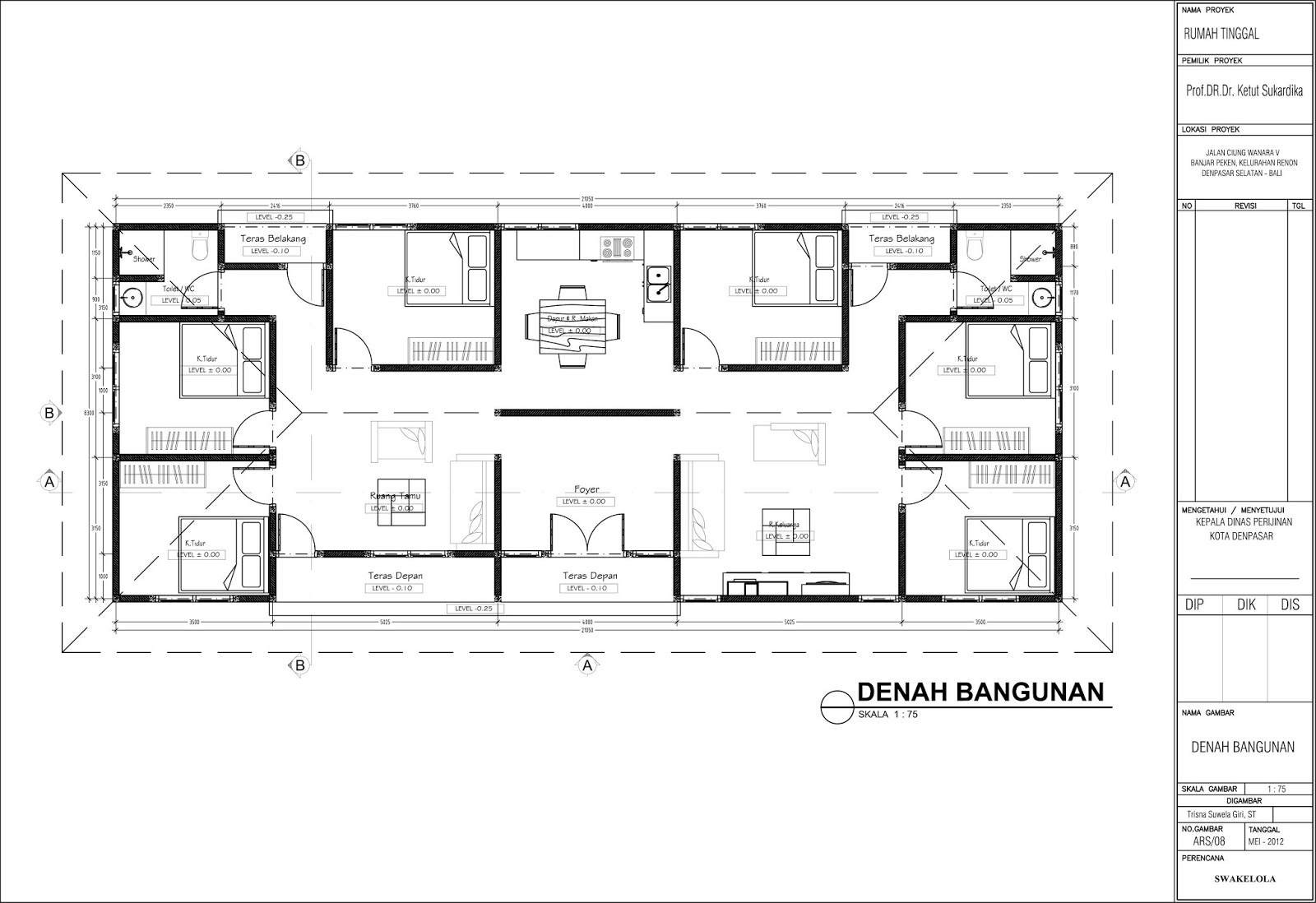 Gambar IMB Rumah Tinggal Jalan Ciung Wanara V Denpasar 