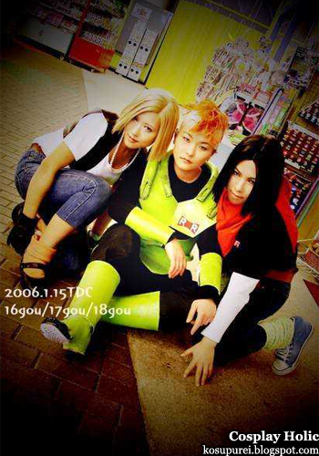 dragon ball z cosplay - android 18, 16, and 17