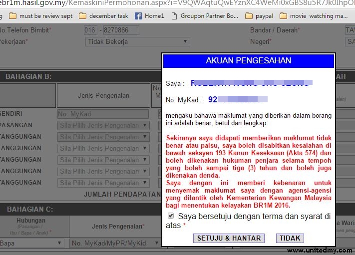 Update BR1M 2016 Status  Unitedmy