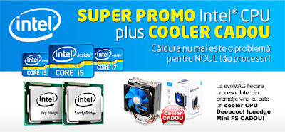 Intel - Promotie Core i3-3220, LGA1155 (H2), 22nm, 3MB, 55W (BOX) + CADOU  UN  Cooler