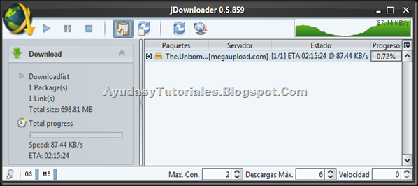 JDownloader DownloadPanel - AyudasyTutoriales