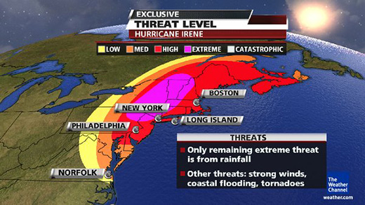 Irene Threat Graphic from weather.com