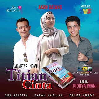 Drama Melayu, Novel, Sinopsis, Drama Adaptasi Novel,  Drama Titian Cinta, Novel Titian Cinta, Novelis Ridhya Iman, Pelakon Drama Titian Cinta, Zul Ariffin, Farah Nabilah, Daler Yusuf, Tisha Shamsir, Dian P. Ramlee, Marisa Yasmin, Kuza, Rahim Jailani, Adam Shadan, Syuhaida Abraz (Dottie), Slot Akasia, TV3, Watak, Aisy, Harris, Rayyan, Sofea, Cinta, Sweet, 