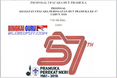 Contoh Proposal Kegiatan Upacara Bendera HUT Ke 57 Pramuka Tahun 2018, https://bingkaiguru.blogspot.com