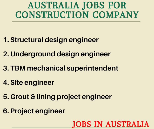 Australia Jobs for Construction Company