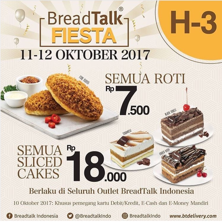 Promo Pesta BreadTalk Semua Roti Rp7500 Oktober 2022 