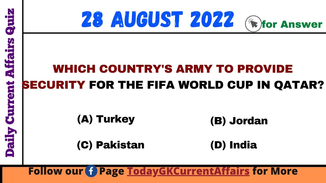 Today GK Current Affairs on 28th August 2022