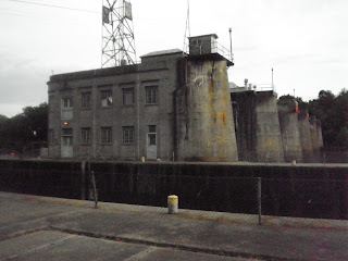 top of the dam at the southern end of the Augusta Canal