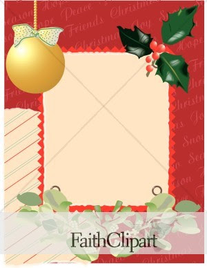 Holly Christmas Letter Border