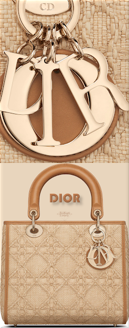 ♦Medium natural cannage raffia Lady Dior bag #dior #bags #brown #brilliantluxury