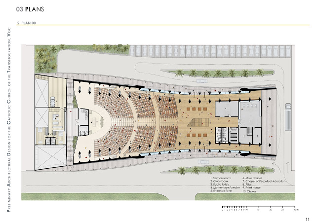 Ground floor plan of the new modern church