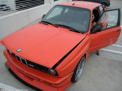 Very nice red BMW E30 M3 with very hot girl 