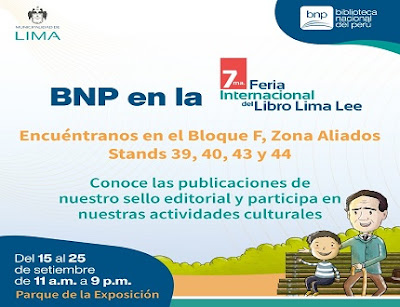 Biblioteca Nacional del Perú presente en 7ª Feria Metropolitana Internacional del Libro “Lima Lee”