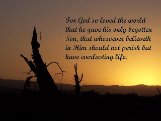 Beautiful sunset desktop background image of John 3:16 bible verse about Jesus, the son of God, the life, God's love free download Christian pictures and religious template background photos