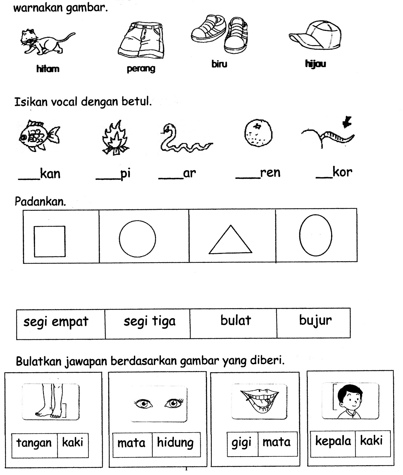 Bersuka ria di Prasekolah : LATIHAN BAHASA MALAYSIA I