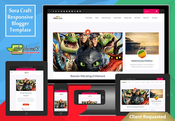 Sora Craft Responsive Blogger Template