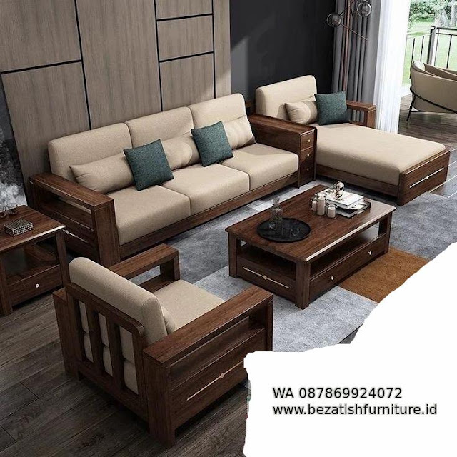 sofa tamu model minimalis bahan kayu jati kursi ruang tamu modern bahan kayu jati modern terbaru khas jepara