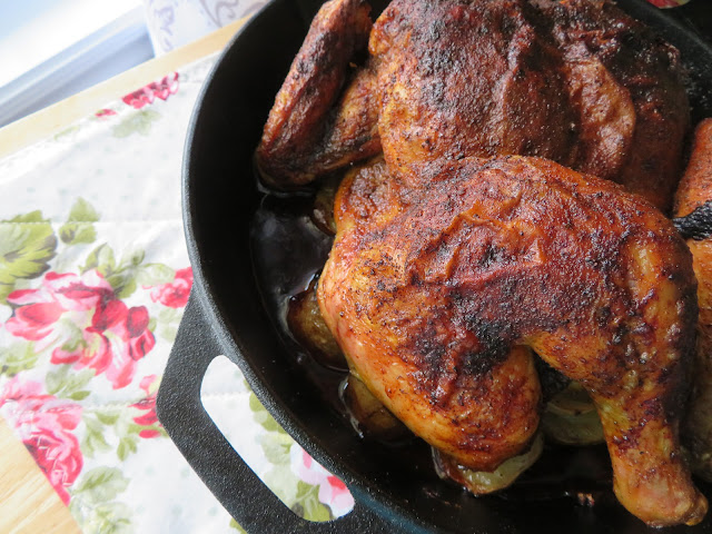 Cast Iron Roasted Butterflied Chicken & Potatoes