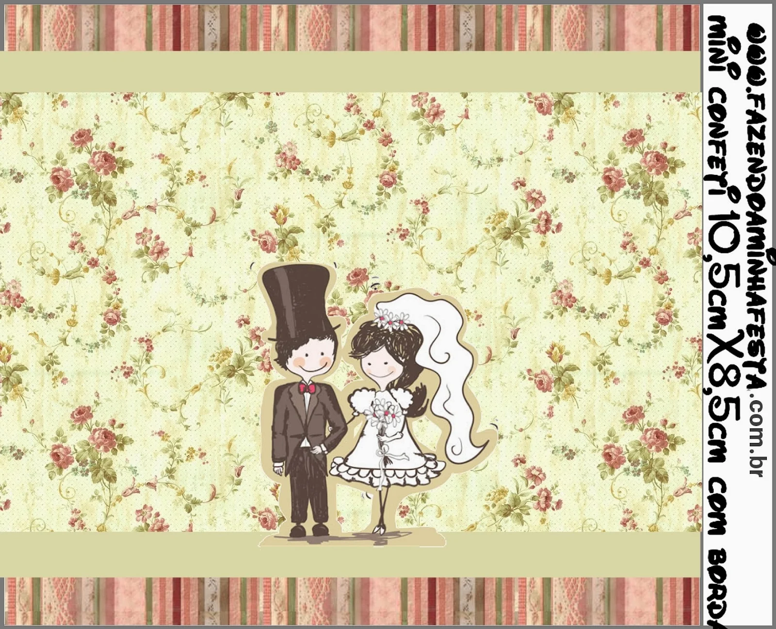 Toon Couple Wedding  Free Printable Candy Bar Labels.