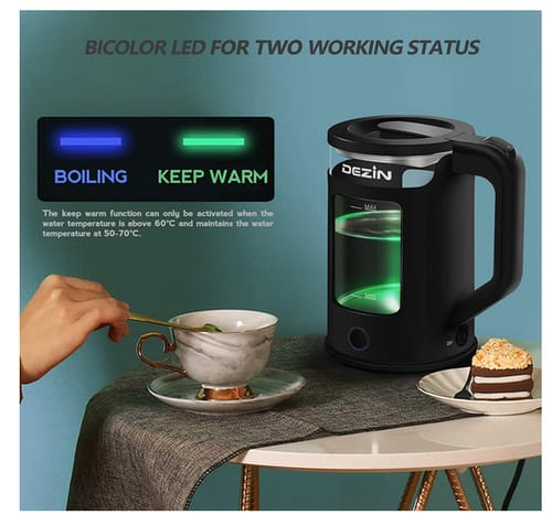 Dezin Window-Glass Double Wall Electric Kettle