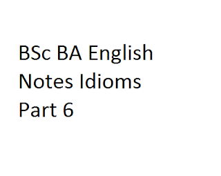 BSc BA English Notes Idioms Part 6