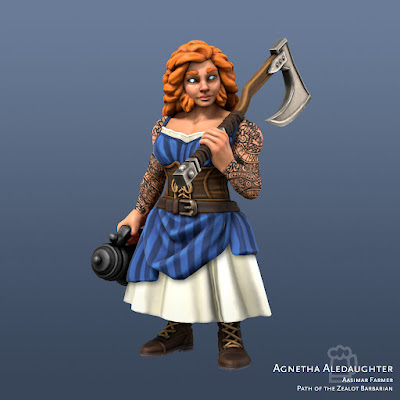 agnetha aledaughter - barmaid, aasimar, barbarian