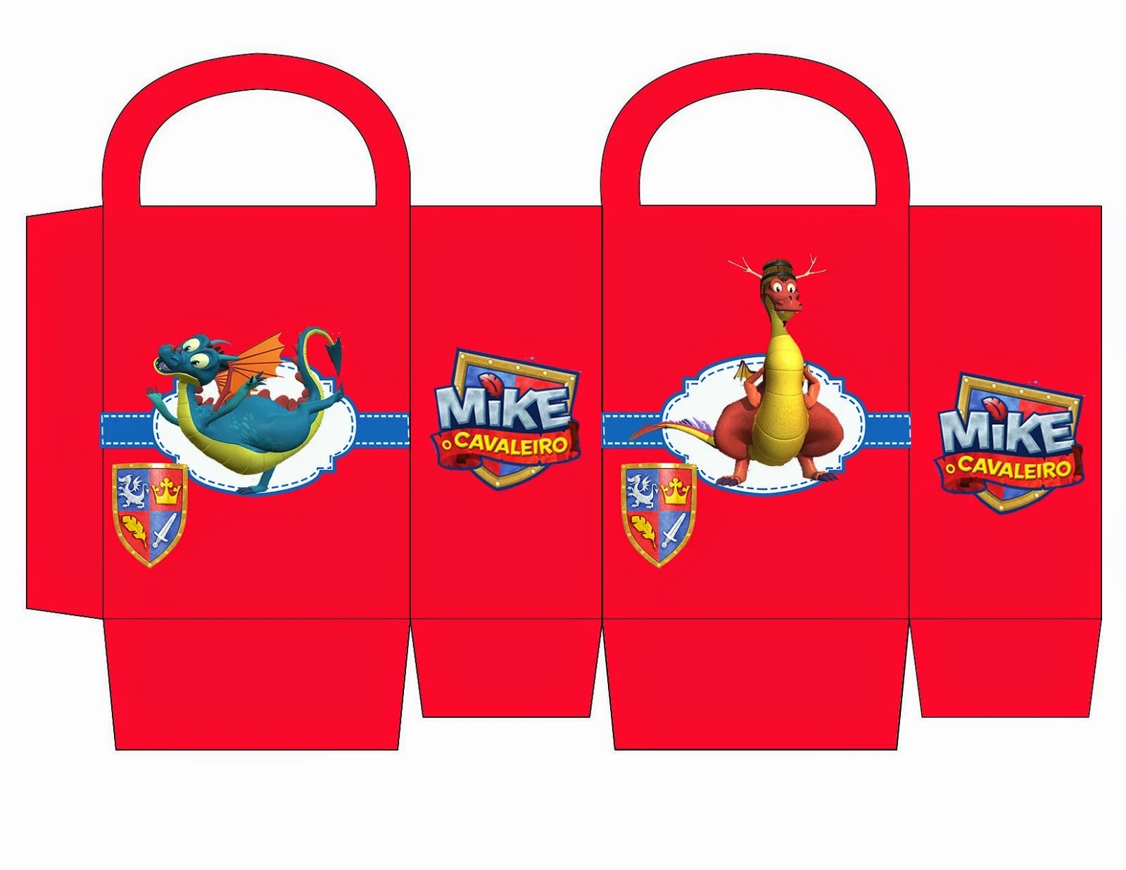 Mike Knight in Red: Free Printable Candy Paper Bag.