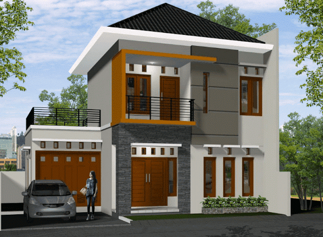 Contoh desain rumah minimalis type 70 dua lantai