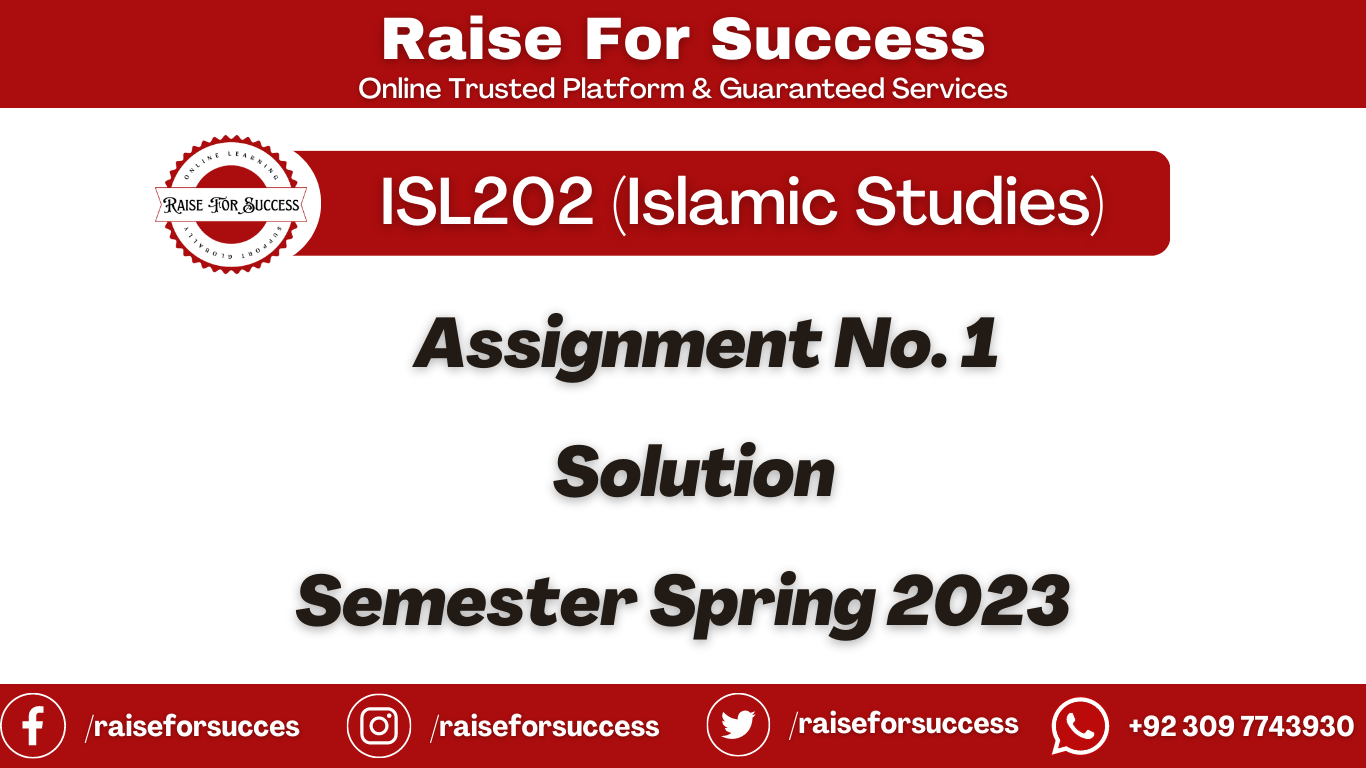 ISL202 Assignment 1 Solution Spring 2023