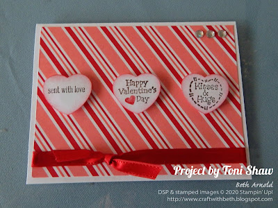 Craft with Beth: Stampin' Up! Second Sunday Sketches 10 card sketch challenge with measurements Toni Shaw Valentine's Day Valentine hearts All my love specialty designer series paper
