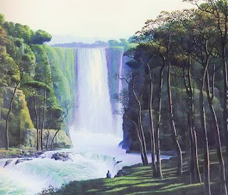 paisajes-con-cascadas-arte-natural pinturas-oleo-vistas-cascadas
