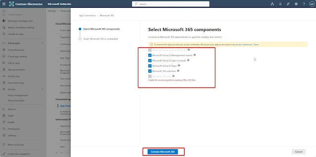 Select Microsoft 365 components