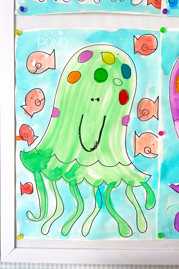 green jellyfish art