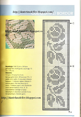 dantel modelleri gül motifli bordür anlatimi