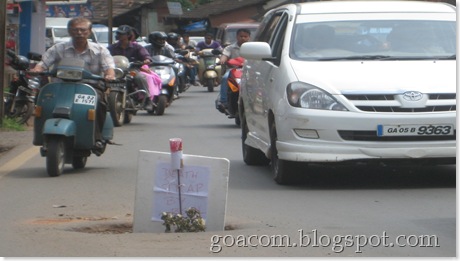 Road sign in Goa