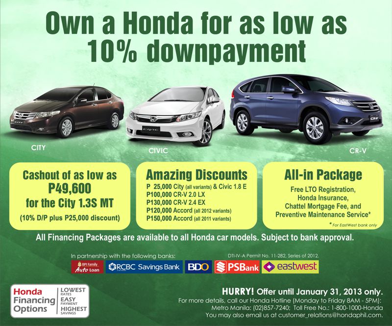 Honda Offers New Year Treats Carguide Ph Philippine Car News Car Reviews Car Prices