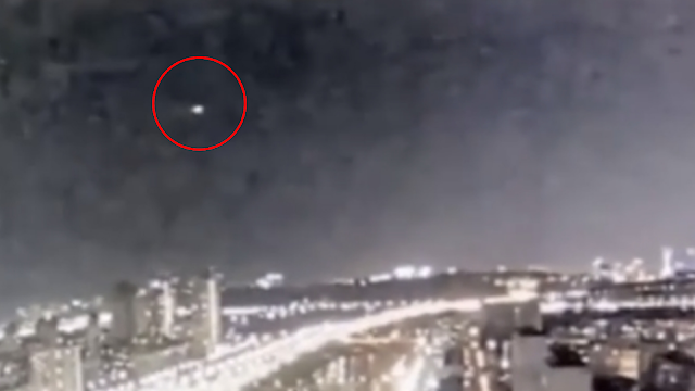 UFO sighting from the Earthcam website in Kyiv in Ukraine.