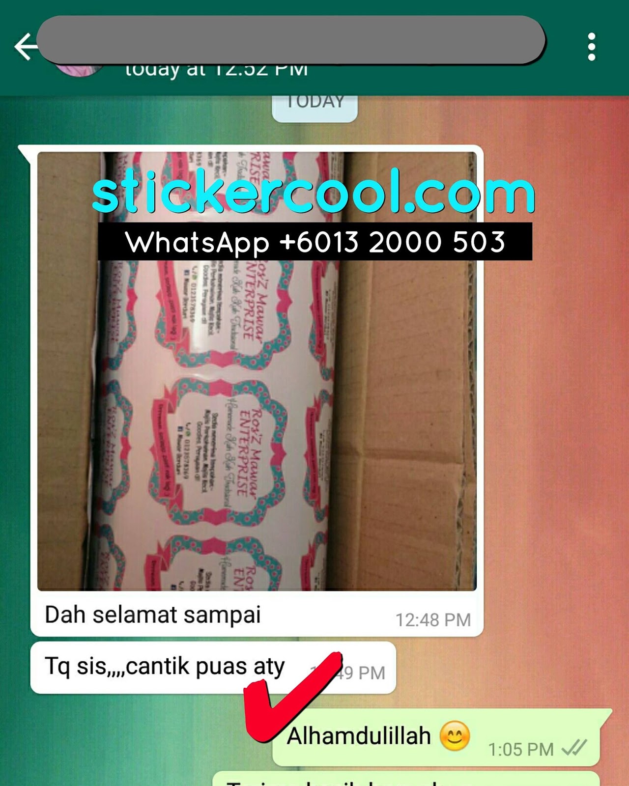 Sticker Cool - Tempah Sticker Online: Testimoni