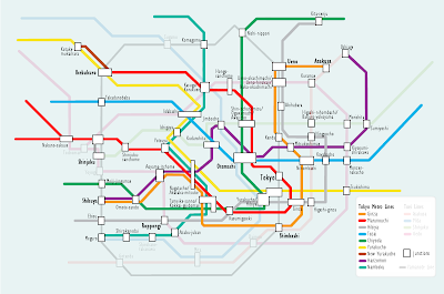 Tokyo subway map showing both Metro and Toei Lines