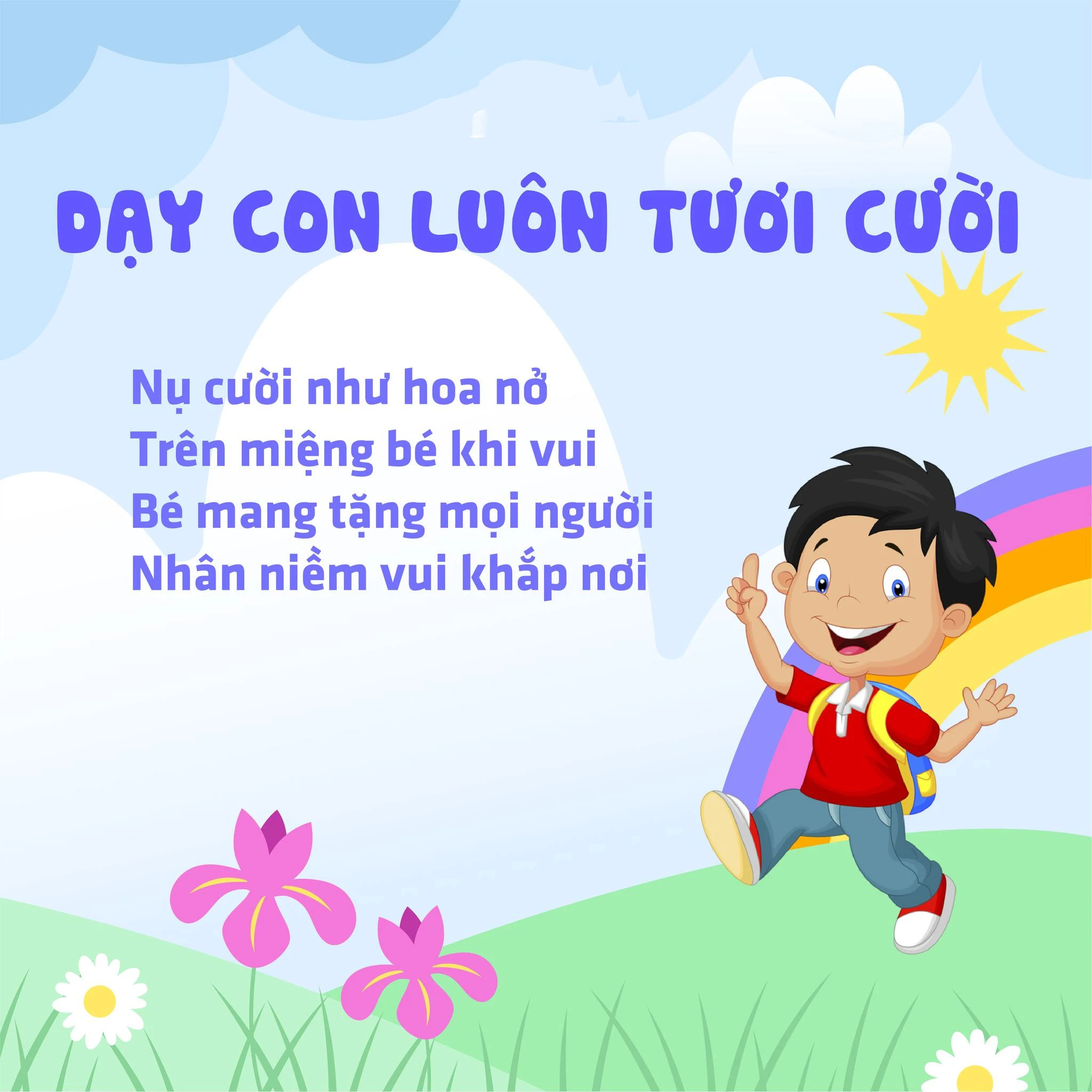 Bài thơ Day con luôn tươi cười