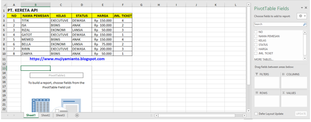 soal latihan pivot tabel