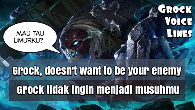 voice lines quotes grock mobile legends