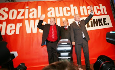 Sol Parti liderleri Lothar Byski, Gregor Gysi, Oskar Lafontaine