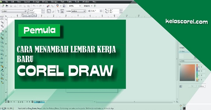 Cara Menambah Lembar Kerja Baru Melalui Menu Bar Corel Draw